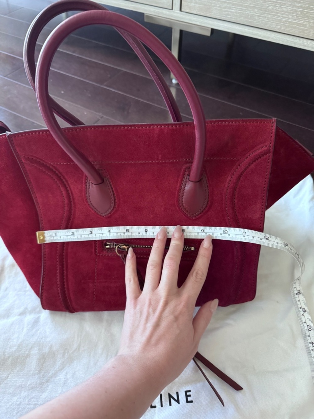 Céline Phantom Luggage Tote – Burgundy Suede – Authentic (HEWI Verified) - Picture 13 of 16